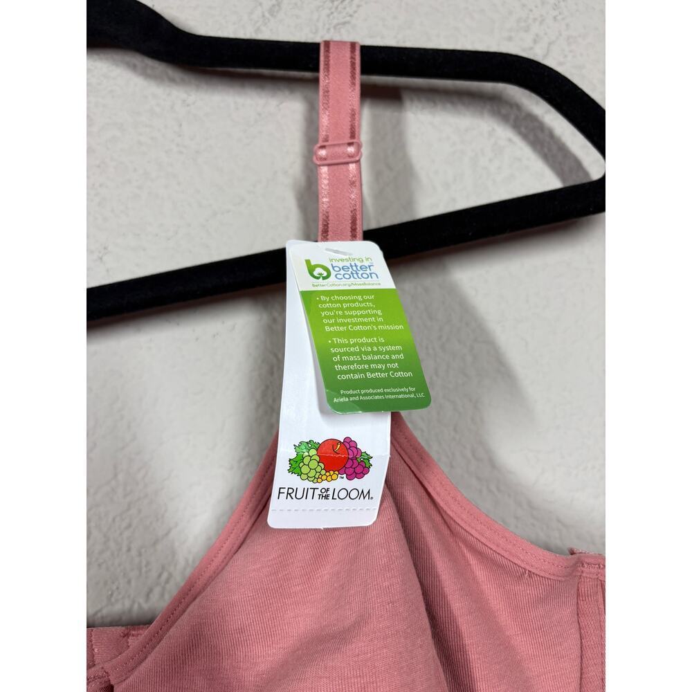Fruit of the Loom Large Unlined Bra Pink Cotton Blend Comfort Underwire FT920 - Picture 8 of 8